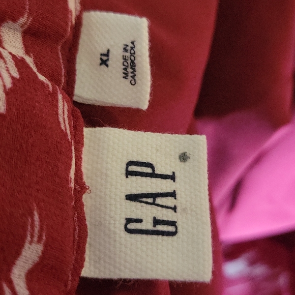 Gap western ruffle skirt maroon, white pattern size XL - Picture 3 of 4